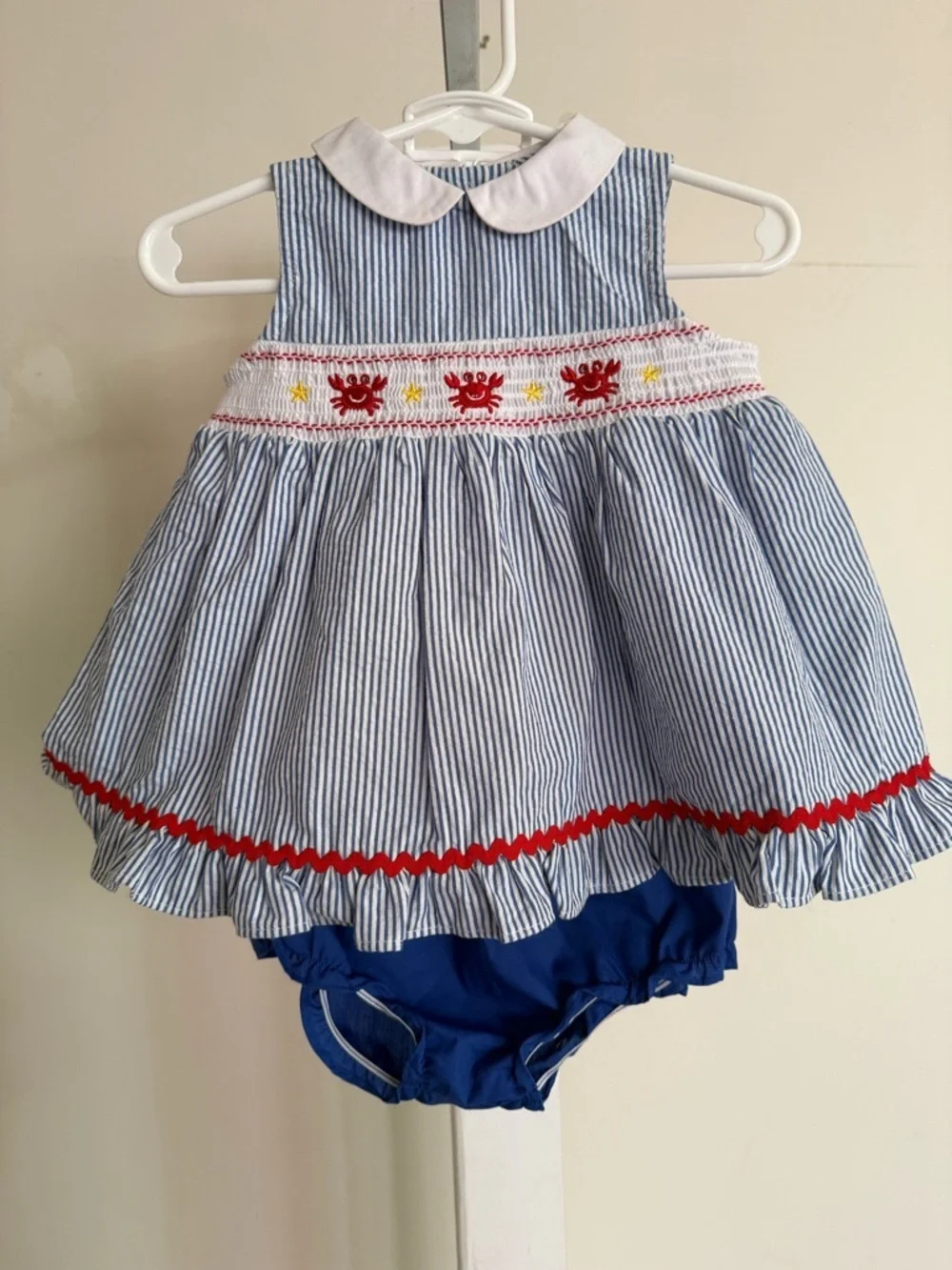 NWT Goodlad Smocked Crab Diaper Set